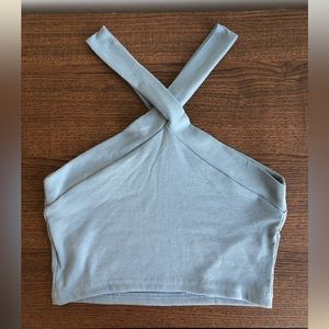 Light blue halter crop top